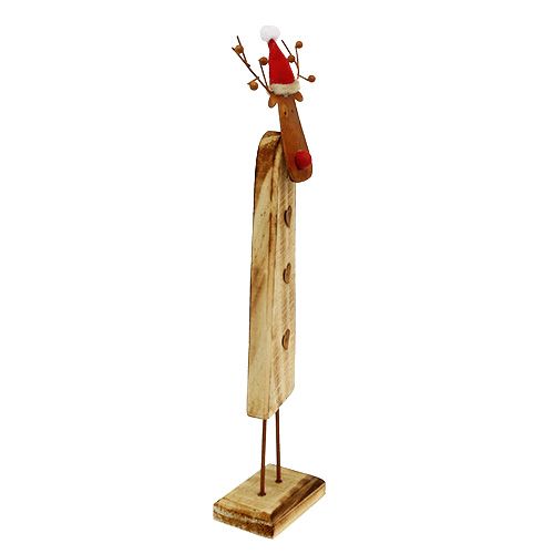 Floristik24 Reindeer with hat wood nature 32cm