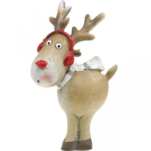 Floristik24 Deco figure reindeer Christmas with scarf 7×4.5×12cm 4pcs