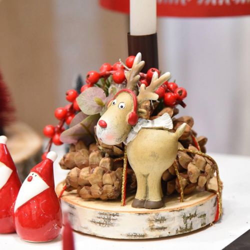 Floristik24 Deco figure reindeer Christmas with scarf 7×4.5×12cm 4pcs