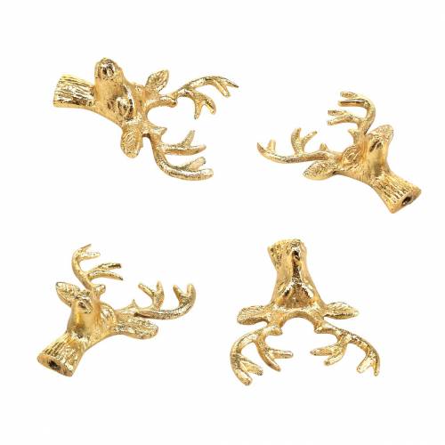 Floristik24 Christmas decoration deer head metal golden 6.8cm 6pcs