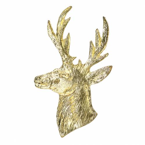 Floristik24 Decorative reindeer bust golden metal 8cm × 4.8cm 8 pcs