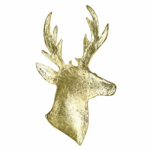 Floristik24 Decorative reindeer bust golden metal 8cm × 4.8cm 8 pcs