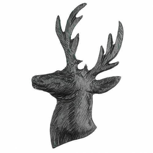 Floristik24 Decorative reindeer bust black metal 8cm × 4.8cm 8pcs