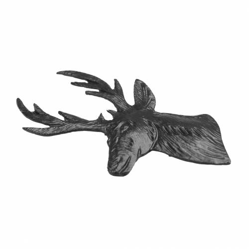 Product Decorative reindeer bust black metal 8cm × 4.8cm 8 pieces