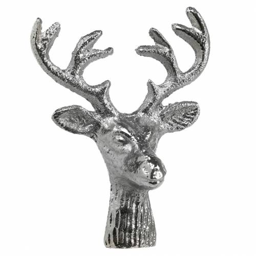 Floristik24 Deer head for handicrafts metal silver 6.8cm 6pcs Advent decoration