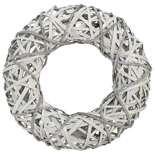 Floristik24 Bark wreath with willow large gray Ø45cm H11.5cm