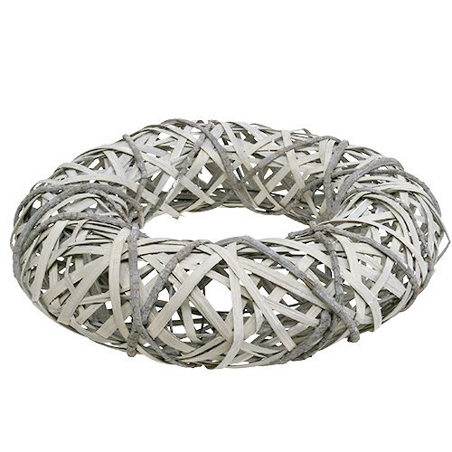 Floristik24 Bark wreath with willow large gray Ø45cm H11.5cm
