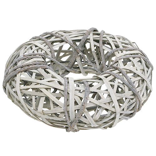 Floristik24 Bark wreath with willow small gray Ø28cm