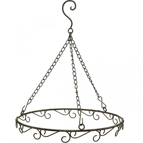 Decorative ring for hanging Ring with hook rust look Ø30.5cm