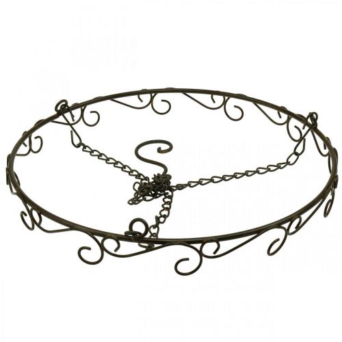 Floristik24 Decorative ring for hanging Ring with hook rust look Ø30.5cm