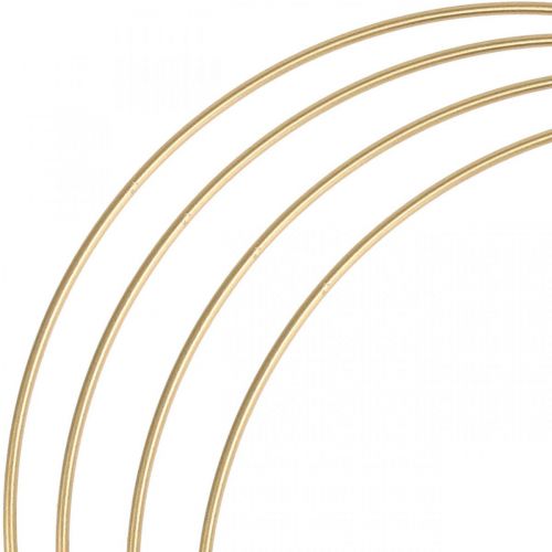 Floristik24 Metal ring decor ring Scandi ring deco loop golden Ø30cm 4pcs