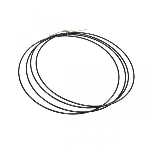 Floristik24 Metal ring decor ring Scandi ring deco loop black Ø25cm 4pcs