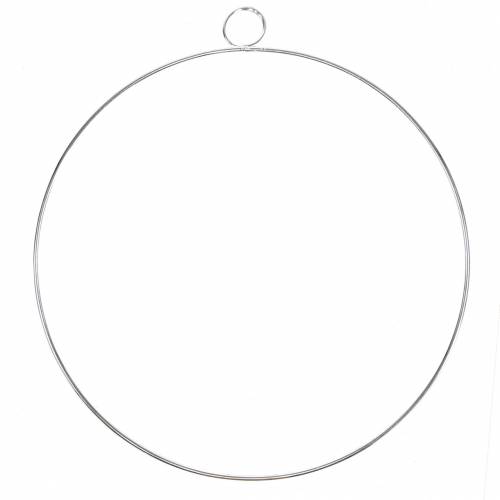 Floristik24 Decorative ring silver Ø30cm 4pcs