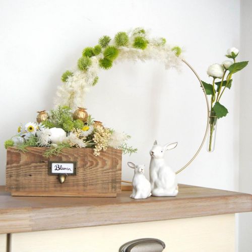 Floristik24 Decorative ring with stand and test tube Metal ring Golden Ø35cm