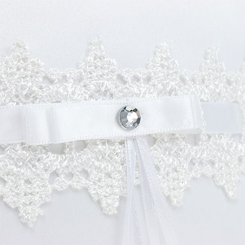 Floristik24 Ring pillow 20cm x 20cm white