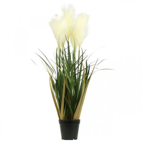 Product Reed grass in a pot Artificial potted plant Cream, Green 79cm