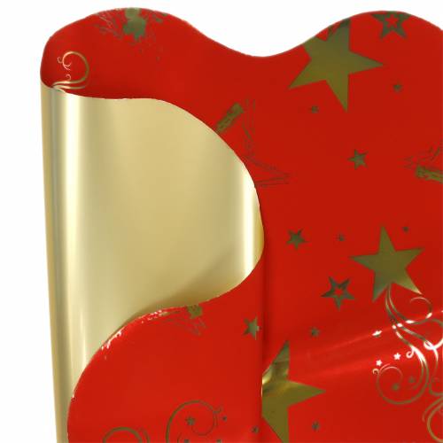 Rondella cuff Christmas motif red gold 60cm 50p