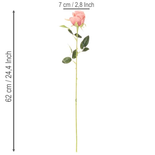 Artificial rose flowers in a bunch, long stem 62cm, 12 pieces | Floristik24.ie