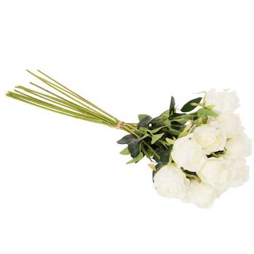Artificial rose flower, long stem, for vase, 62cm, 12 pieces | Floristik24.ie