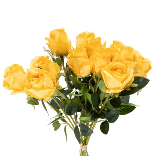 Artificial rose with long stem, artificial flower, 62cm, 12 pieces | Floristik24.ie