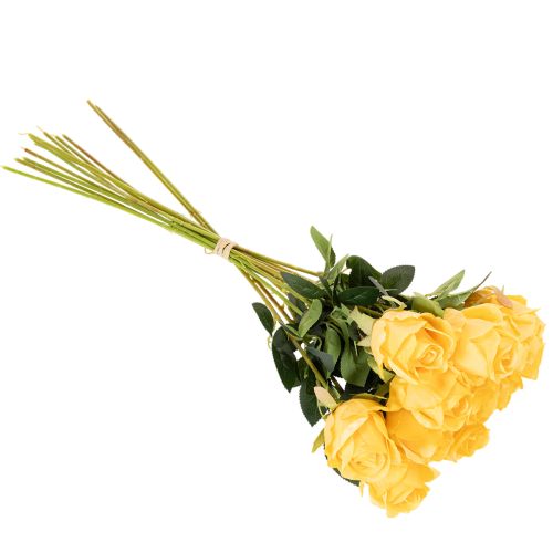 Artificial rose with long stem, artificial flower, 62cm, 12 pieces | Floristik24.ie