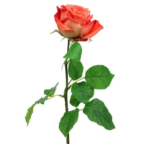 Product Rose artificial flower salmon 67.5cm