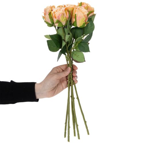 Product Artificial rose bouquet with realistic look, long-lasting, for wedding decoration, 44cm, 6 pieces