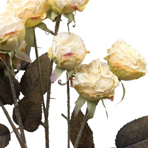 Product Artificial roses wilted Drylook 9 petals cream 69cm