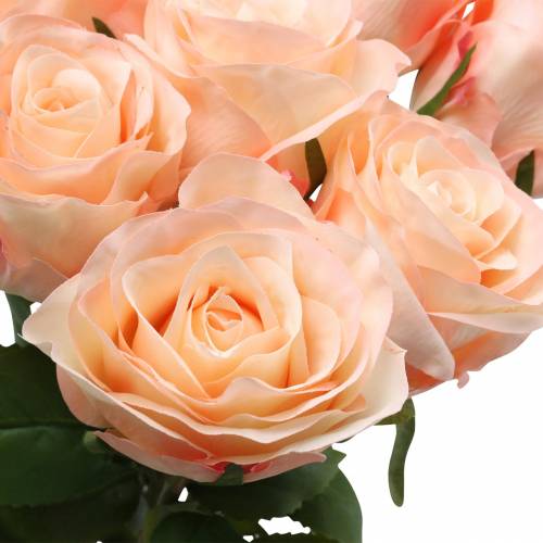 Floristik24 Artificial rose bouquet apricot 8 pcs