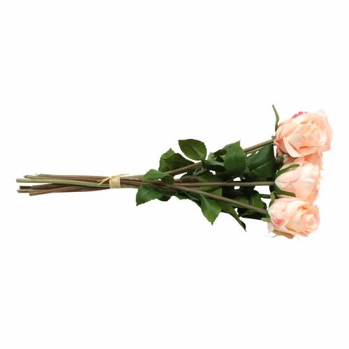 Floristik24 Artificial rose bouquet apricot 8 pcs