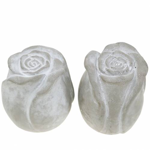 Floristik24 Grave decoration rose grave decoration roses made of concrete H7cm 6 pcs