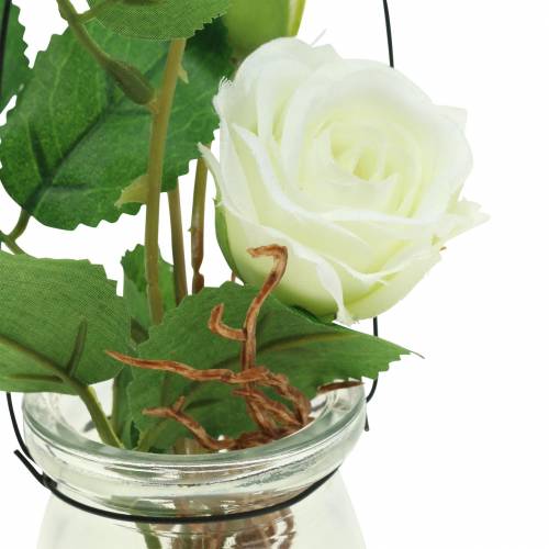 Product Rose in glass white H23cm
