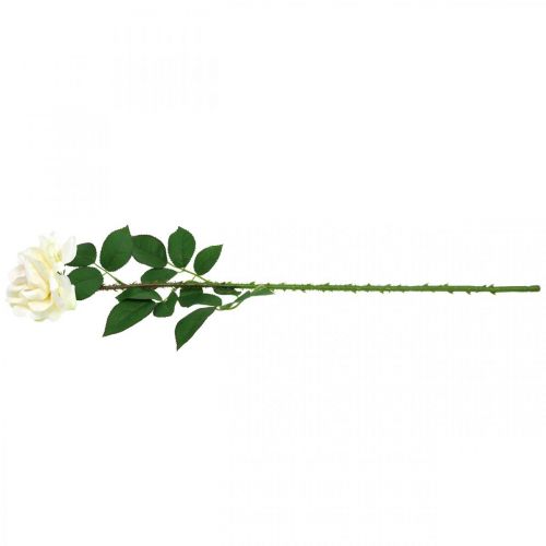 Floristik24 Silk flower, rose on a stem, artificial plant cream white, pink L72cm Ø13cm