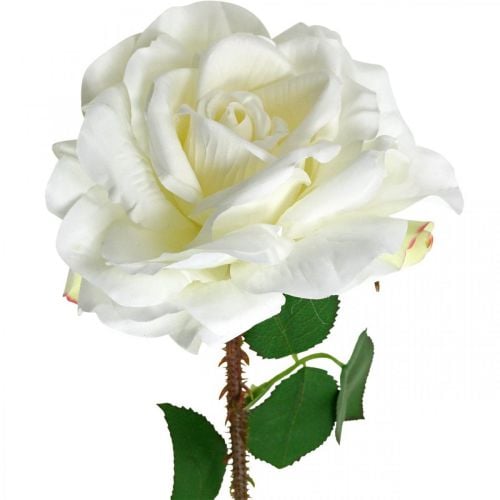White Rose Fake Rose on Stem Silk Flower Fake Rose L72cm Ø13cm