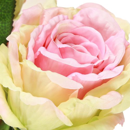 Product Artificial rose bush green, pink 55cm