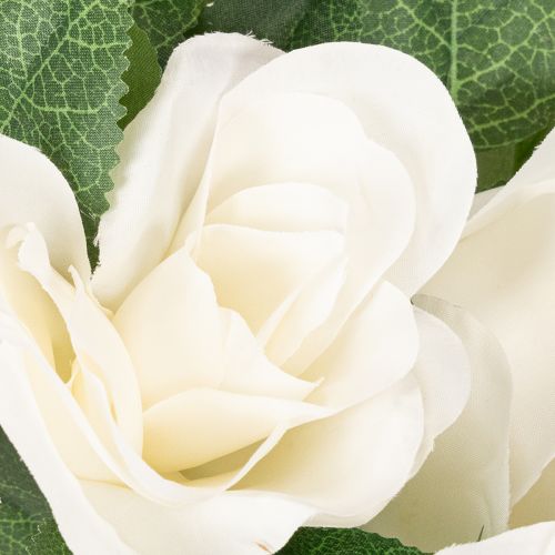 Artificial rose garland with white flowers for decoration, 170cm | Floristik24.ie
