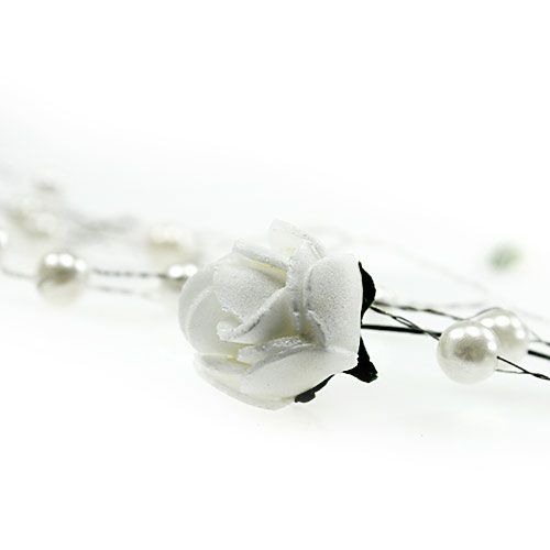 Product Rose garland with pearls white 135cm