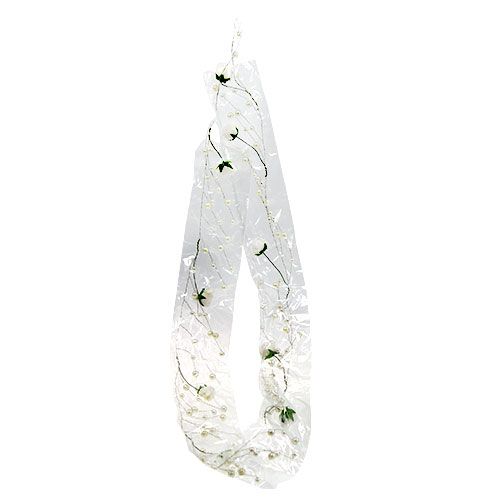 Floristik24 Rose garland with pearls white 135cm