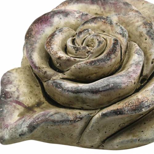 Floristik24 Concrete rose heart grey, violet Ø13 H5cm 3 pcs