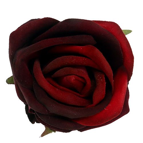 Floristik24 Rose head Ø6.5cm dark red 8pcs