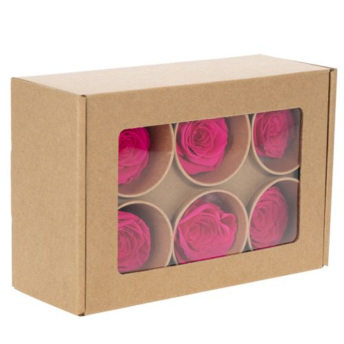 Product Preserved Rose Decorations, Real Flowers for Table Decoration, Unique and Sustainable Blooms, 5cm, 6 Pieces