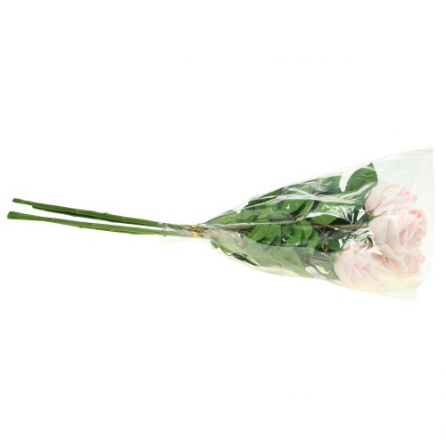 Floristik24 Rose bouquet soft pink 65cm 4 pcs