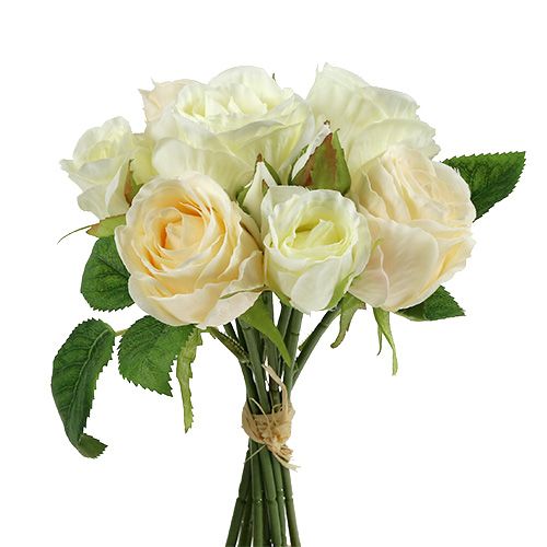 Floristik24 Rose bouquet cream 26cm