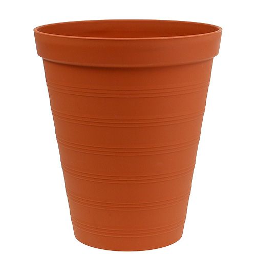 Rose pot plastic 19cm terracotta 1 pc
