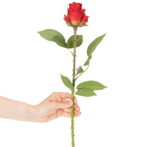 Rose branch silk flower artificial rose red 72cm 3pcs | Floristik24.ie
