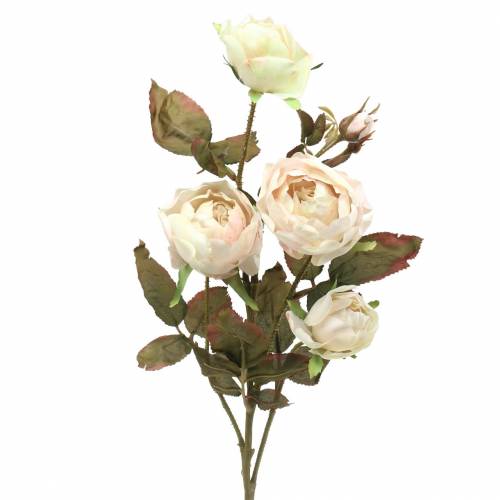 Floristik24 Artificial rose branch cream white 76cm
