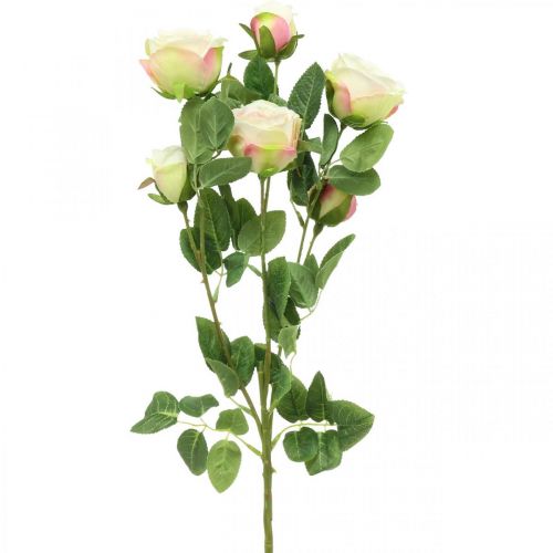 Floristik24 Rose branch, silk roses, artificial branch pink, cream L66cm Ø3/5cm