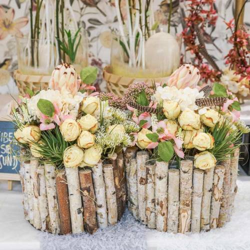 Floristik24 Artificial rose branch cream white 45cm