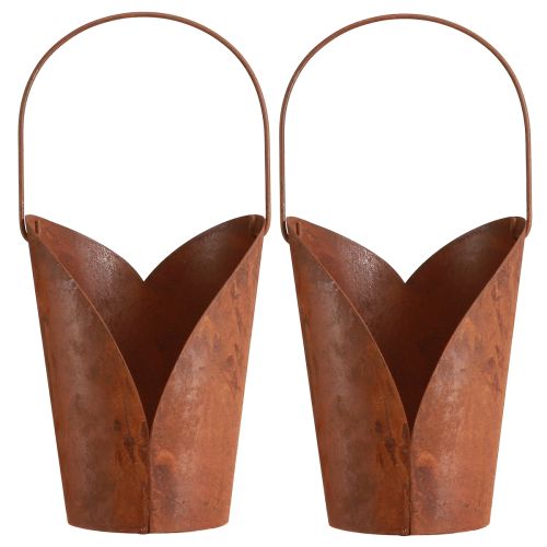 Product Rust decoration heart with handle metal for hanging 12×15.5cm 2pcs