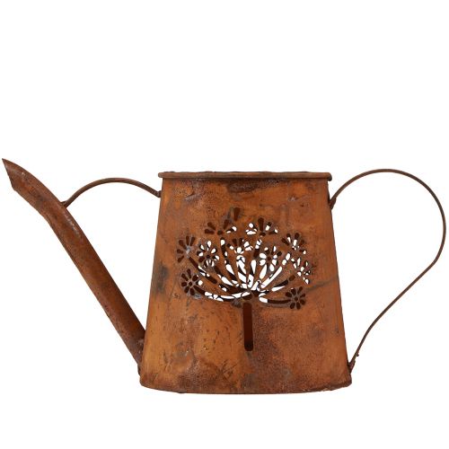 Floristik24 Rust decorative watering can metal dandelion patina 25×12×12cm